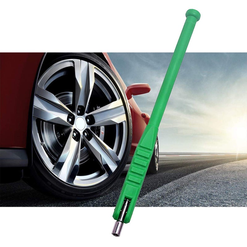 BASIKER Tire Valve Stem Puller Tool No Scratch with Valve Core Tool Green Perfect Replacement for Universial car Valve Stem Extenders Straight Metal Dual Wheel Valve Stem Extension Adapter - Image 3